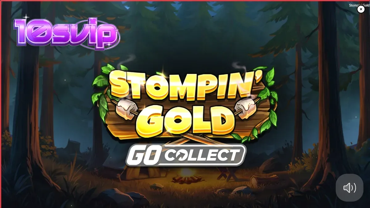 Pemandangan hutan petualangan dalam slot Stompin’ Gold GO Collect